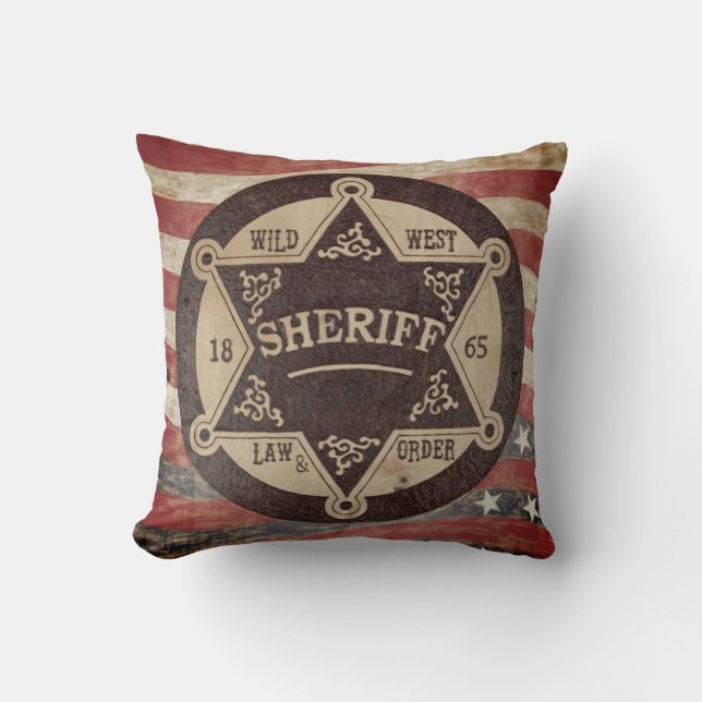Cool Wild West Sheriff Pillow! Cushion (Front)