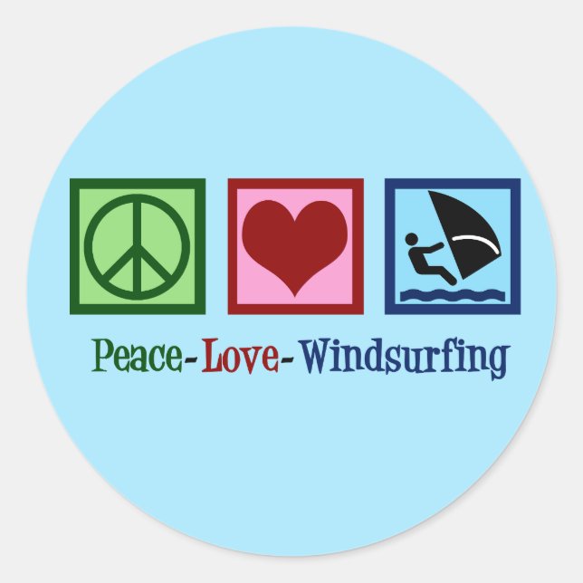 Cool Windsurfing Classic Round Sticker (Front)