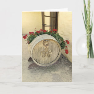 Cool Wine Barrel Flower Greeting Card! Card