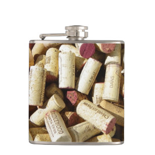 Cool Wine Cork Vinyl Wrapped Flask! Hip Flask