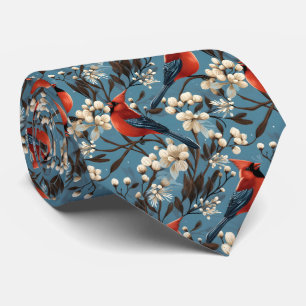 Cool Winter bird tiled pattern Tie