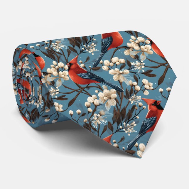 Cool Winter bird tiled pattern  Tie (Rolled)