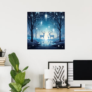 Cool Winter deer lovers Poster