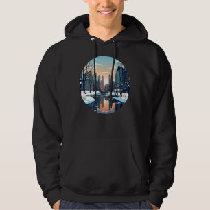 Cool wintry City with Lake in Winter Season for Sn Hoodie