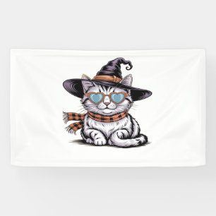 Cool Witch Cat – Cute Halloween Kitty with Heart G Banner