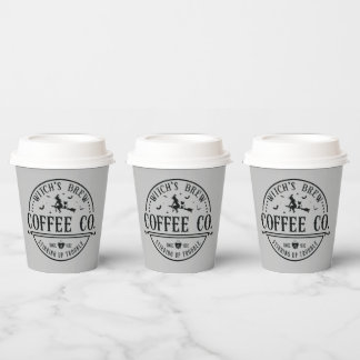cool witches brew coffee Halloween party Paper Cups