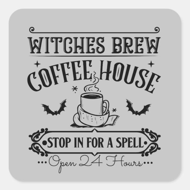 Cool witches brew coffee house Halloween Square Sticker (Front)