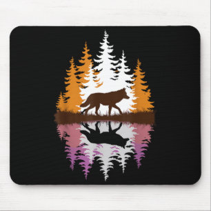 Cool Wolf Art For Men Women Howling Wolf Wolves Lo Mouse Mat