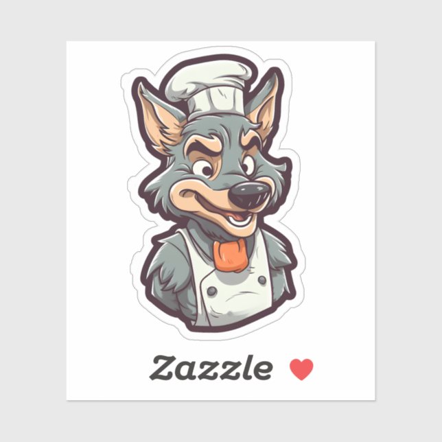 Cool Wolf Chef Adorable Animal Graphic (Sheet)