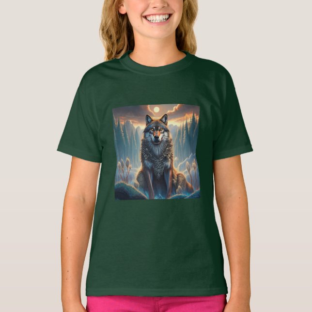 Cool Wolf Design T-Shirt (Front)