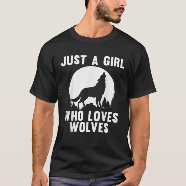Cool Wolf For Women Girls Howling Wolf Lover Anima T-Shirt (Front)