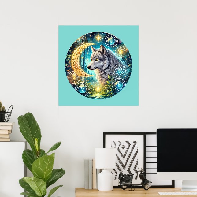 Cool wolf lovers animal  poster (Home Office)