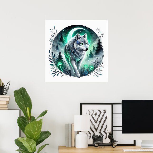 Cool wolf lovers animal  poster (Home Office)