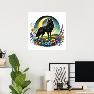 Cool wolf lovers animal poster