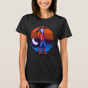 Cool Wolf Modern Urban Style Sunset Retro Art T-Shirt