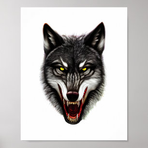 Cool Wolf Portrait  Poster