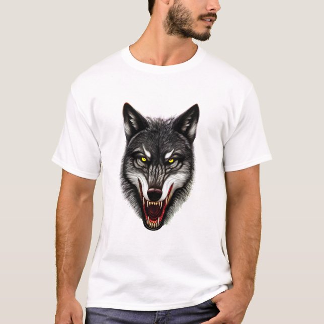 Cool Wolf Portrait T-Shirt (Front)