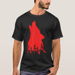 Cool Wolf Silhouette Forest Wildlife Wild Howling T-Shirt
