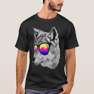 Cool Wolf Wear Rainbow Sunglasses Wild Animals How T-Shirt