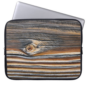 Cool Wood Grain Knot Texture Laptop Sleeve