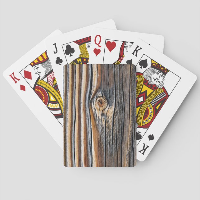 Cool Wood Grain Knot Texture Playing Cards (Back)