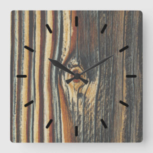 COOL Wood Grain Pattern Square Wall Clock