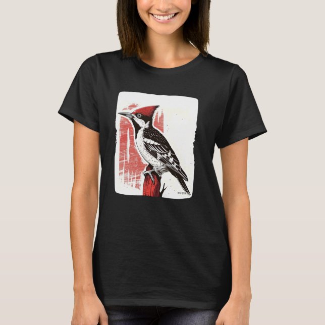 Cool Woodpecker Bird for Birds watching Lovers T-Shirt (Front)