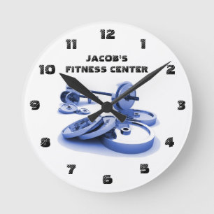 Cool Workout Gym Fitness Centre Custom Round Clock
