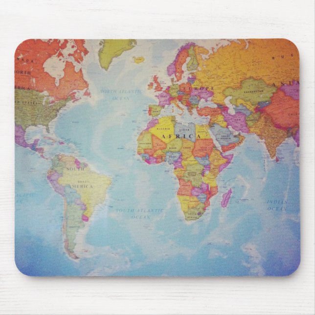 Cool World Map Mouse Mat (Front)