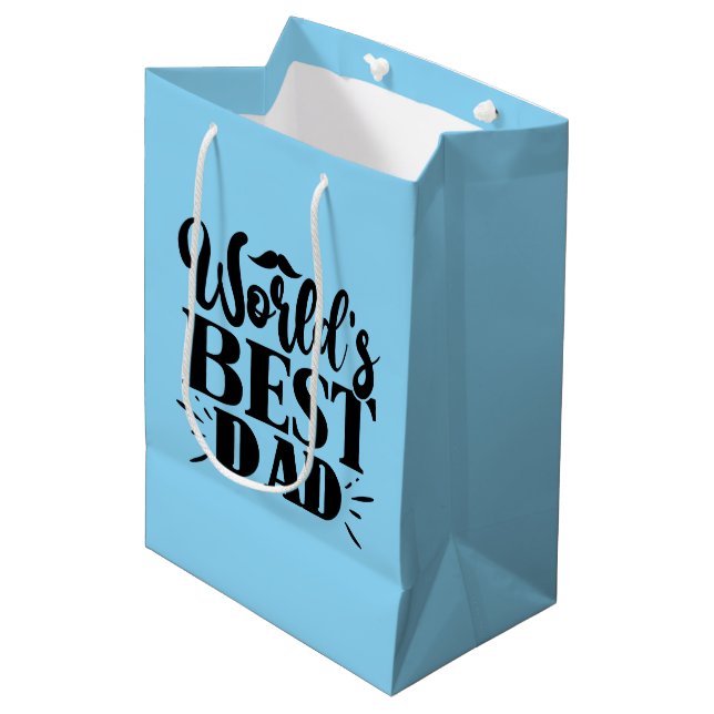 Cool world's best Dad word art  Medium Gift Bag (Front Angled)