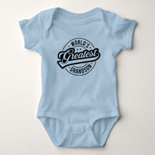 Cool world's greatest Grandson word art Baby Bodysuit