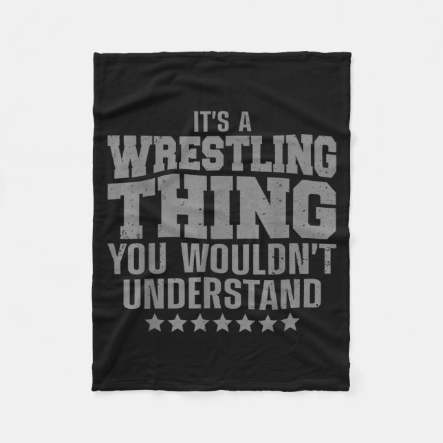 Cool Wrestling Design For Men Women Wrestler Wrest Fleece Blanket (Front)