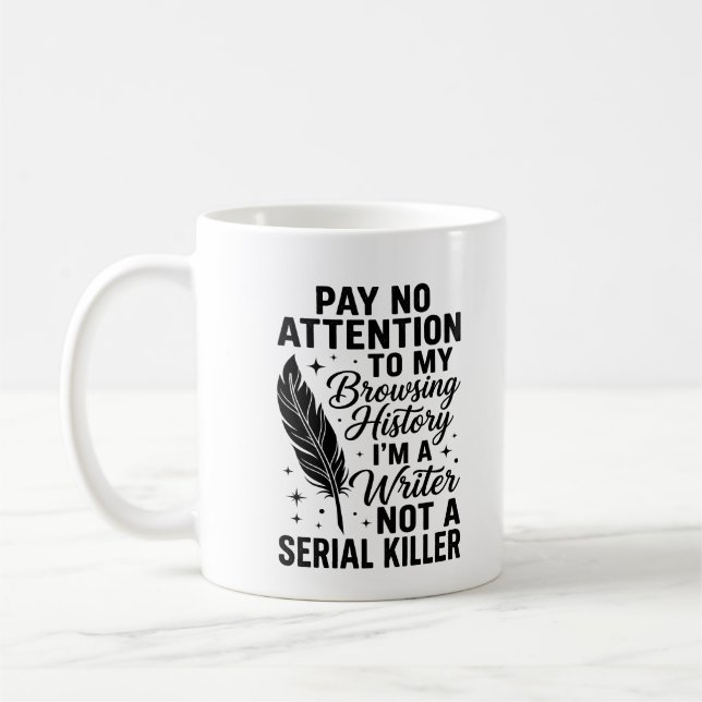 Cool Writer Author Journalist Writing Poetry Coffee Mug (Left)