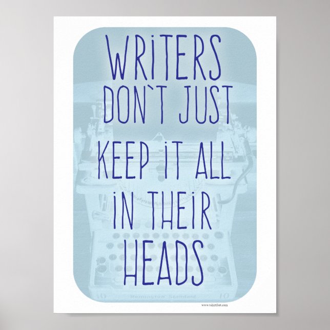 Cool Writers Brain Motivational Author Slogan Poster (Front)