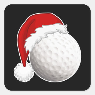 Cool Xmas Golf players, fan design Merry Christmas Square Sticker