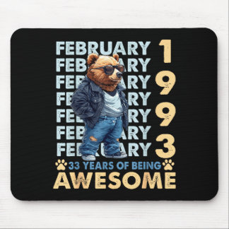 Cool Years 33rd Birthday Bear February 1993 Mouse Mat