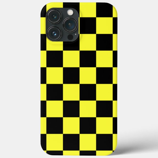 Cool Yellow and Black chequered pattern Case-Mate iPhone Case (Back)