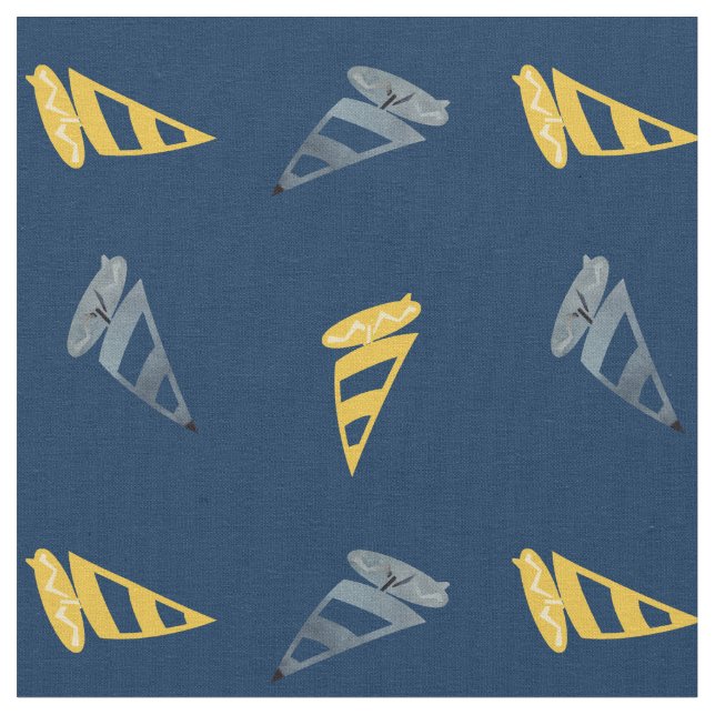 Cool  Yellow Blue Windsurfing Sport Fabric (Close Up)