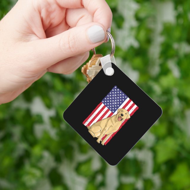Cool Yellow Lab Art Yellow Labrador Retriever Key Ring (Hand)