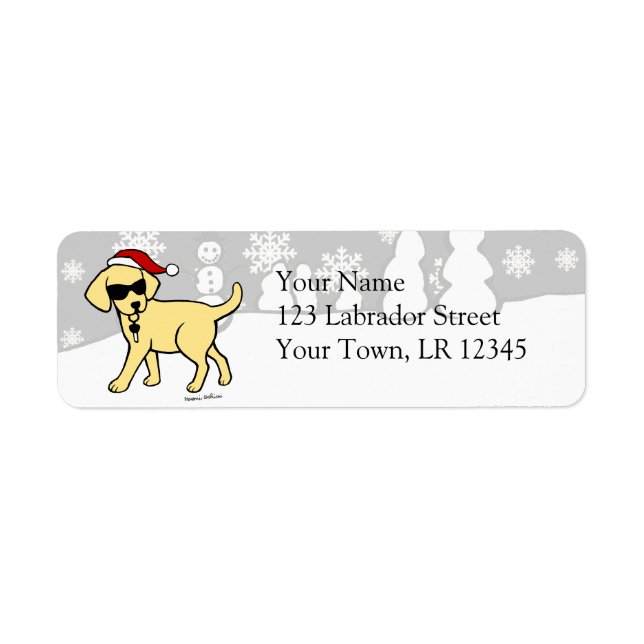 Cool Yellow Lab Cartoon Christmas (Front)