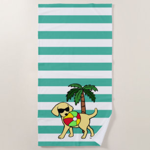 Cool Yellow Labrador Sunglasses Beach Towel