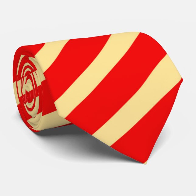 cool yellow red stripe pattern tie (Rolled)