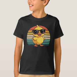 Cool Yellow Rubber Duck In Sunglasses Retro Funny T-Shirt