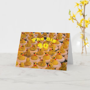 Cool Yellow Rubber Ducks Funny 40th Birthday Card
