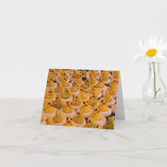 Cool Yellow Rubber Ducks Note Card (Small Plant)