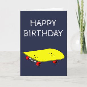 Cool yellow skateboard card
