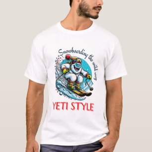 Cool Yeti Skiing Adventure Fun T-Shirt