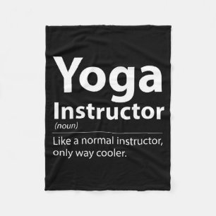 Cool Yoga Instructor Definition Funny Yoga Lover Fleece Blanket