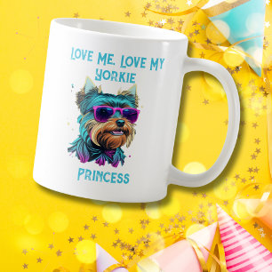 Cool Yorkie Dog with Sunglasses Coffee Mug
