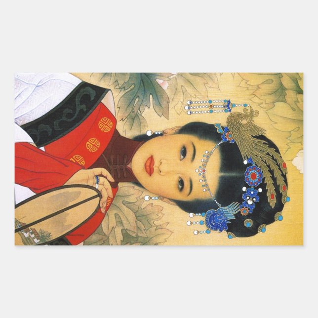 Cool young beautiful chinese prince Guo Jin art Rectangular Sticker (Front)